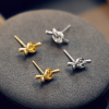 Minimalist Knot Design Silver Stud Earrings