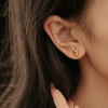 Minimalist Knot Design Silver Stud Earrings - Image 4