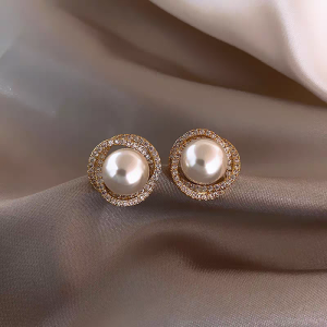 Fashion Dual Pearl Stud Earrings