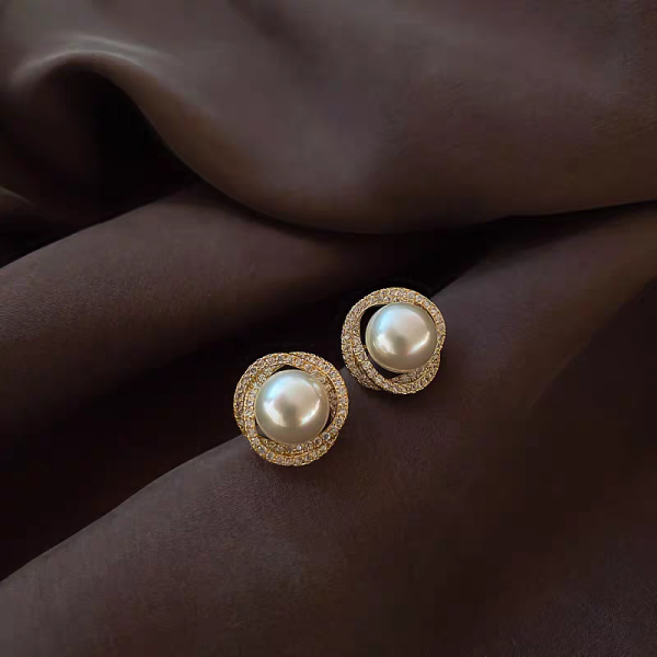 Fashion Dual Pearl Stud Earrings - Image 4